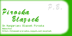 piroska blazsek business card